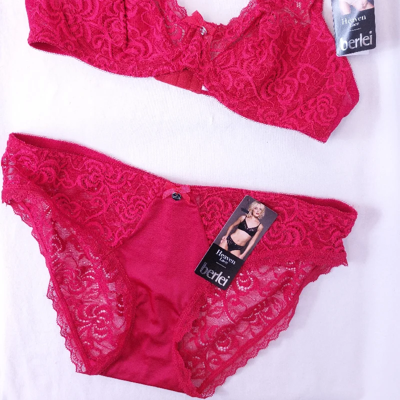 Berlei Comfort Heaven Lace Knickers Bikini Brief Passion Red