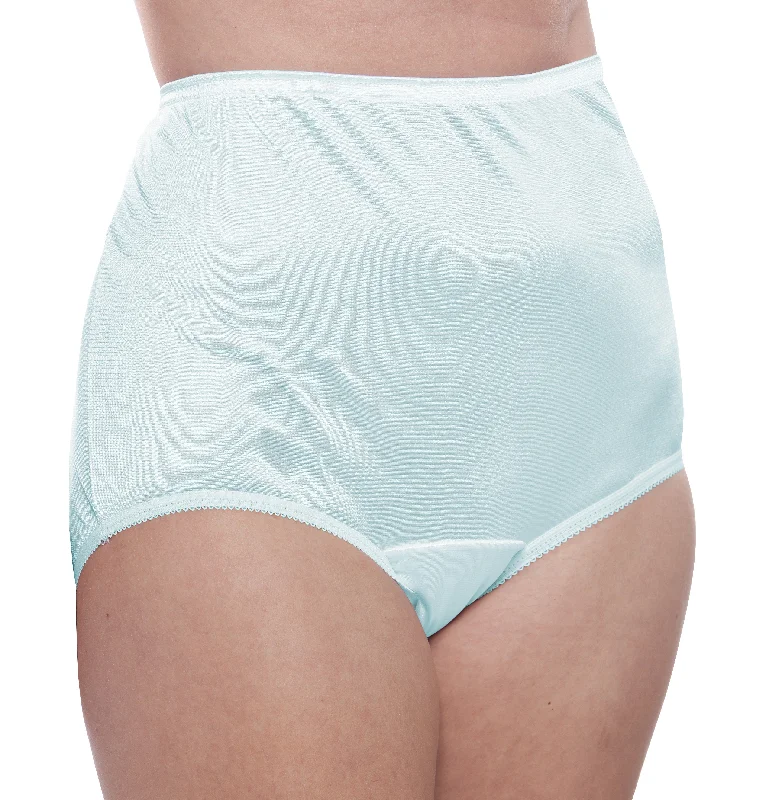 Classic Nylon, Full Coverage Brief Panty Blue 4 Pack (Plain Jane)