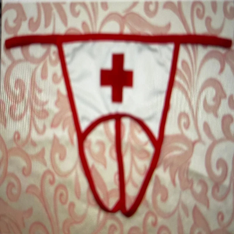 La Belle Fantastique Sexy Wicked Open Crotch Nurse G-string