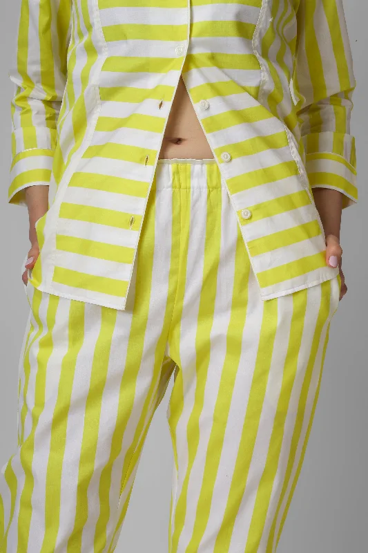 Lime Yellow Stripes Pj Set