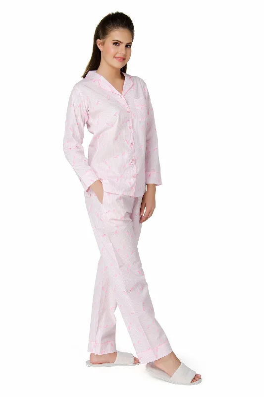 Pink Stripes Unicorn Pyjama Set