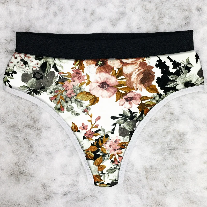 Dusty Rose Floral in Ivory / White