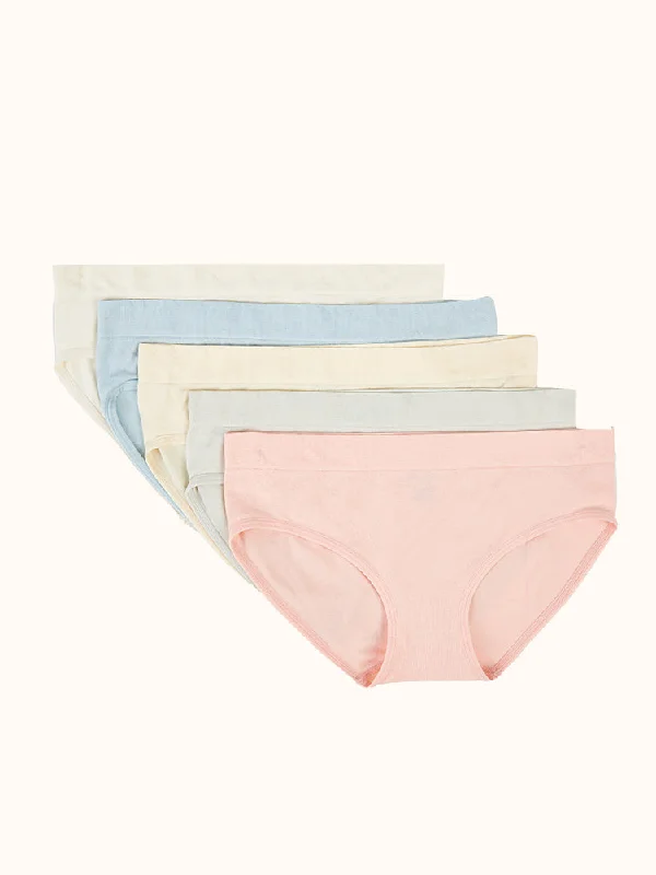 Women's Seamless Hipster Panties (5 Pack) - Pink/Blue