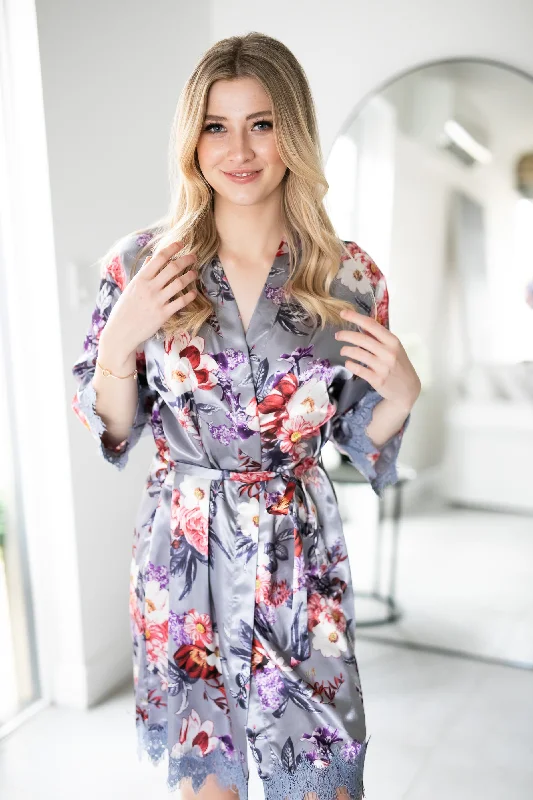 Hana Satin Floral Robes