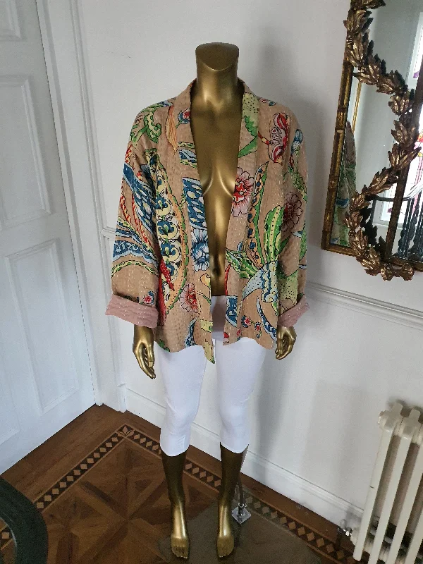 Rainforest chic. Cropped Kantha Jacket