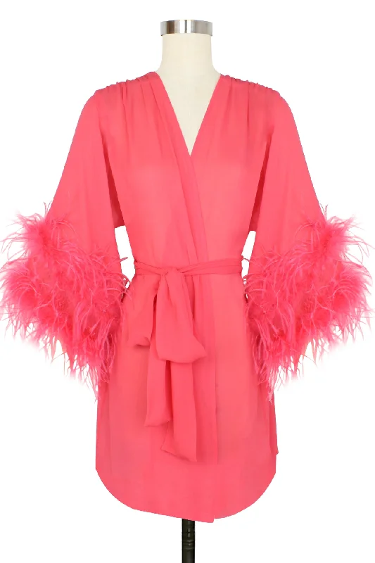 Mini Glamour Robe - Coral - Glam Glam Boudoir