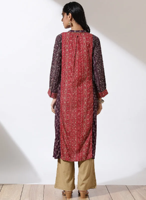 Purple Foil-Printed Nargis Kurta