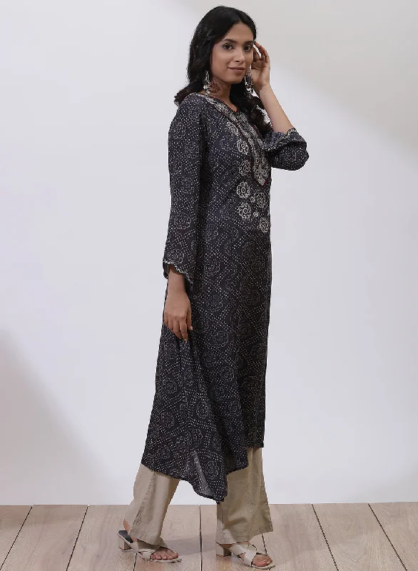 Black Dhaage Collection Kurta With Embroidery