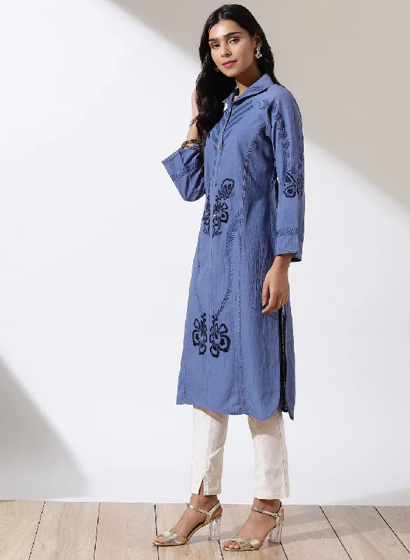 Blue Solid Kurta