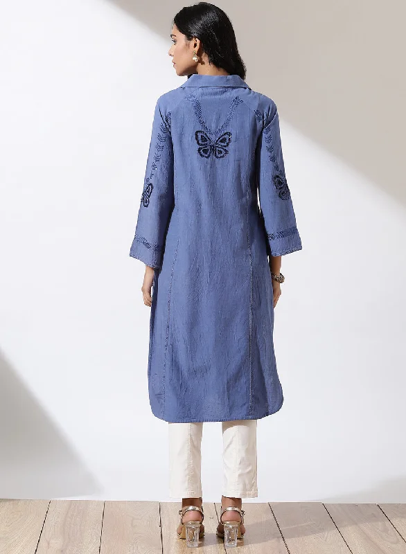 Blue Solid Kurta