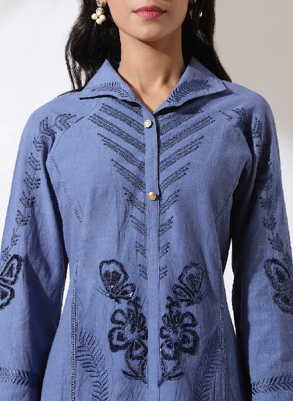 Blue Solid Kurta