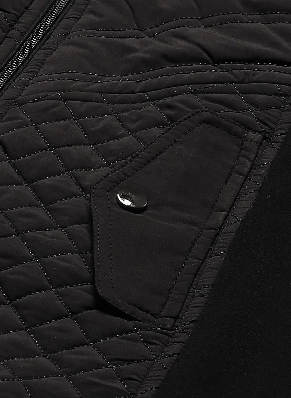 Charcoal Black quilted Jacket