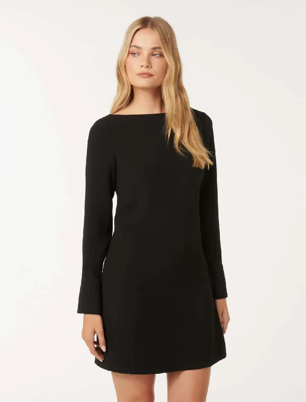 Colette Boat Neck Shift Mini Dress