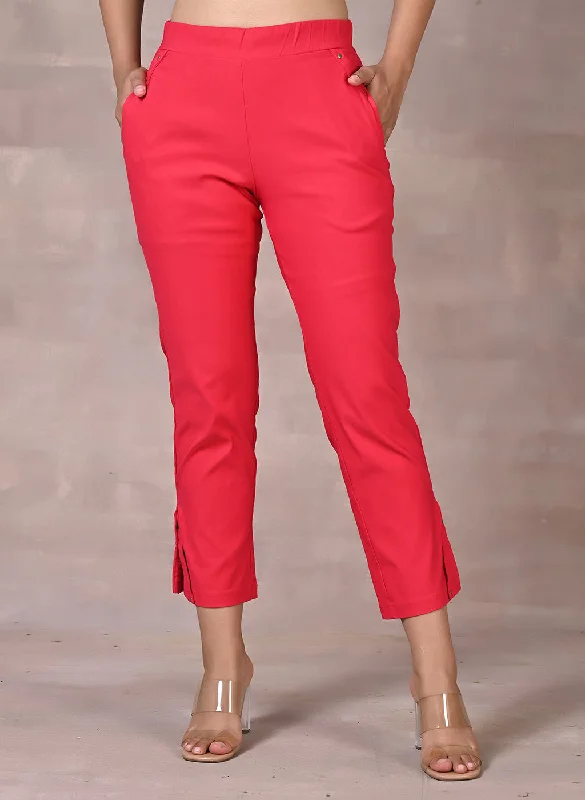 Dark Pink Regular Capri