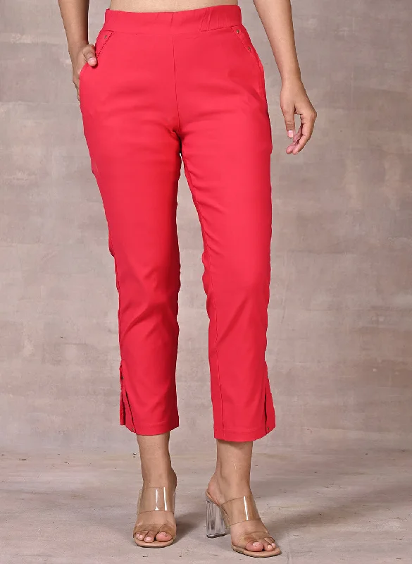 Dark Pink Regular Capri