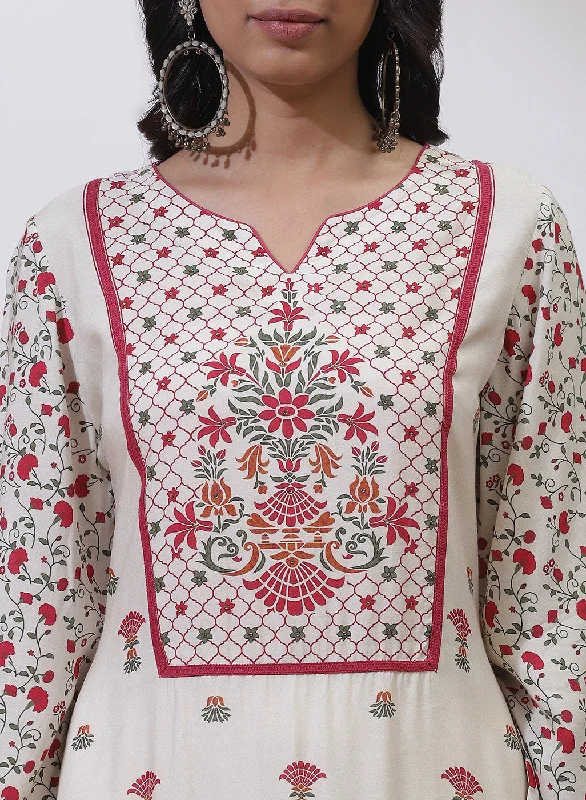 Fuschia Alora Collection A-line Printed Kurta