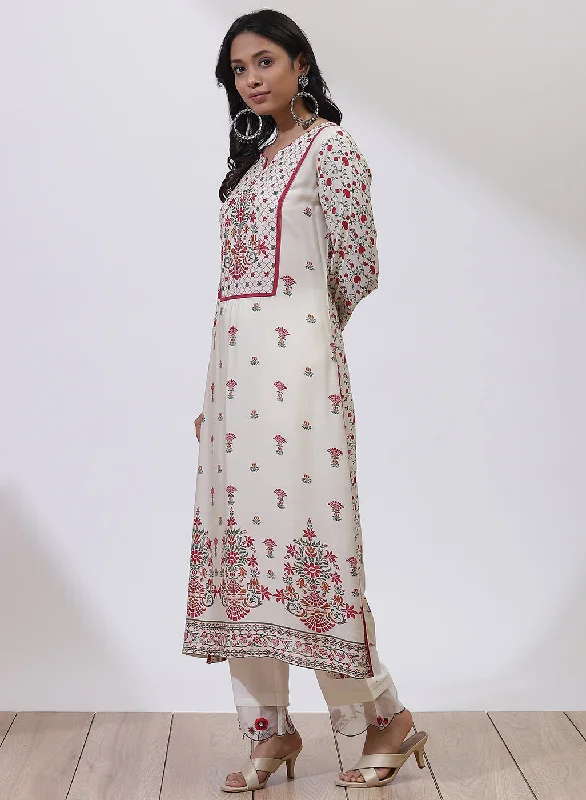 Fuschia Alora Collection A-line Printed Kurta