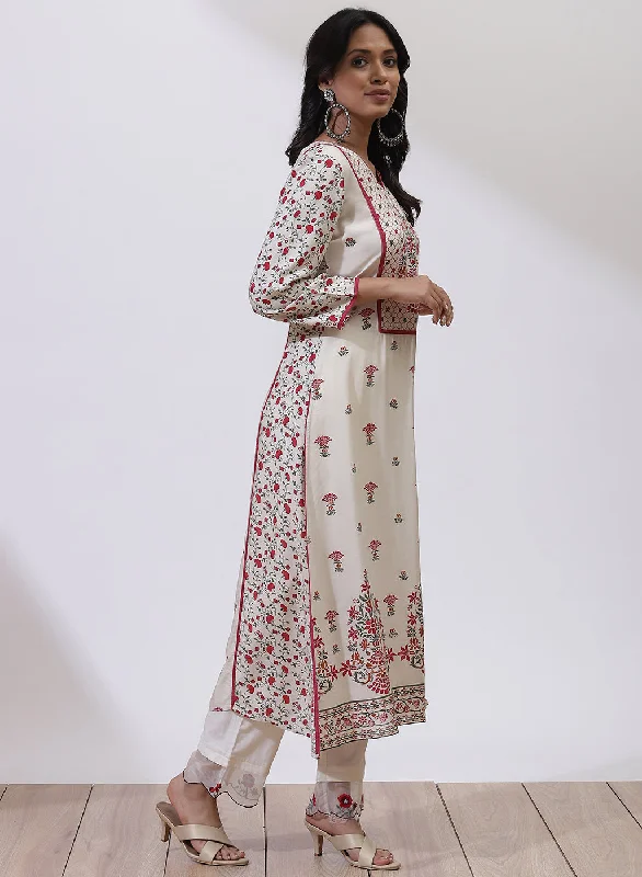 Fuschia Alora Collection A-line Printed Kurta