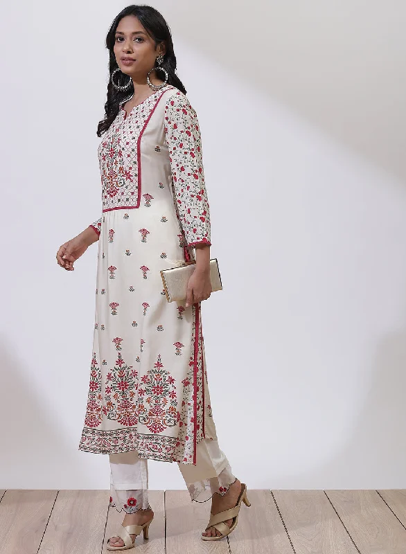 Fuschia Alora Collection A-line Printed Kurta