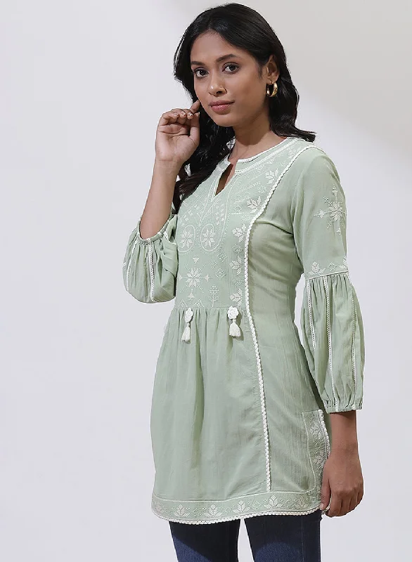 Green Alora Collection Embroidered Tunic