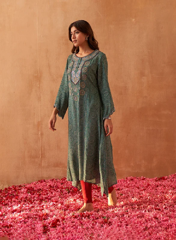 Green Dhaage Collection Kurta With Embroidery