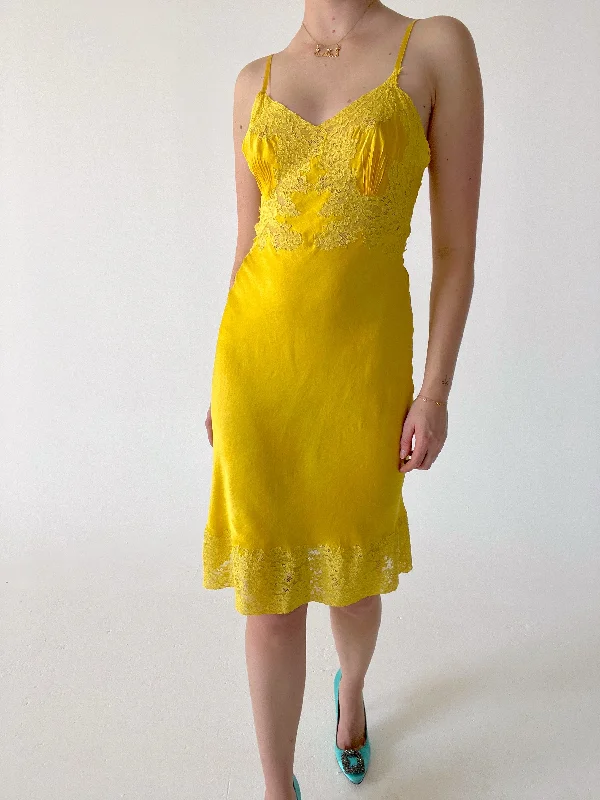 Hand Dyed Sunshine Yellow Silk Slip