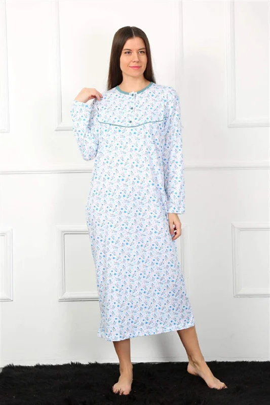 Long Sleeve Blue Mother Nightgown 1360