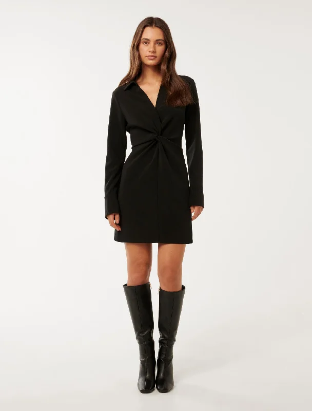 Madison Twist Shirt Mini Dress