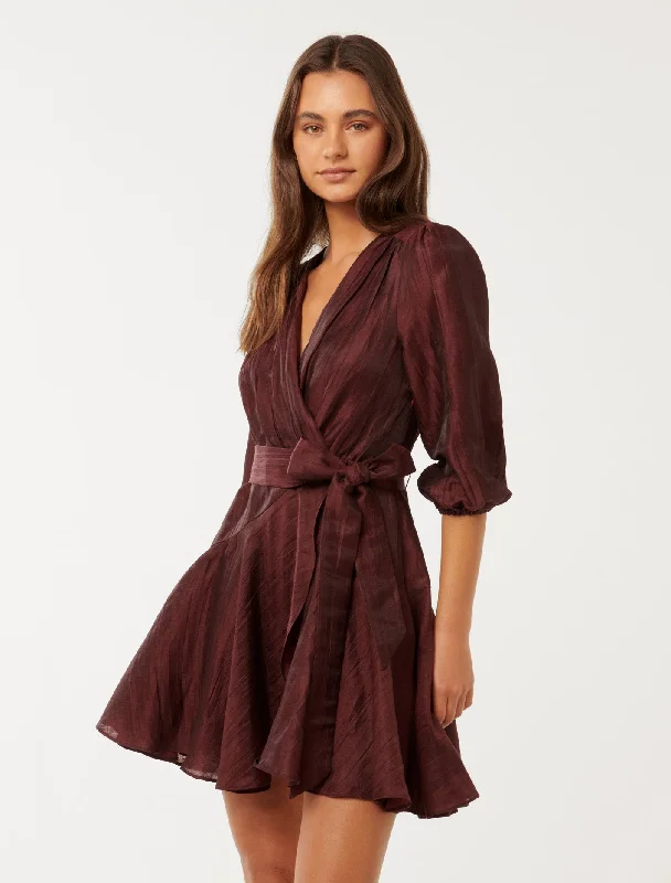 Matilda Textured Wrap Mini Dress