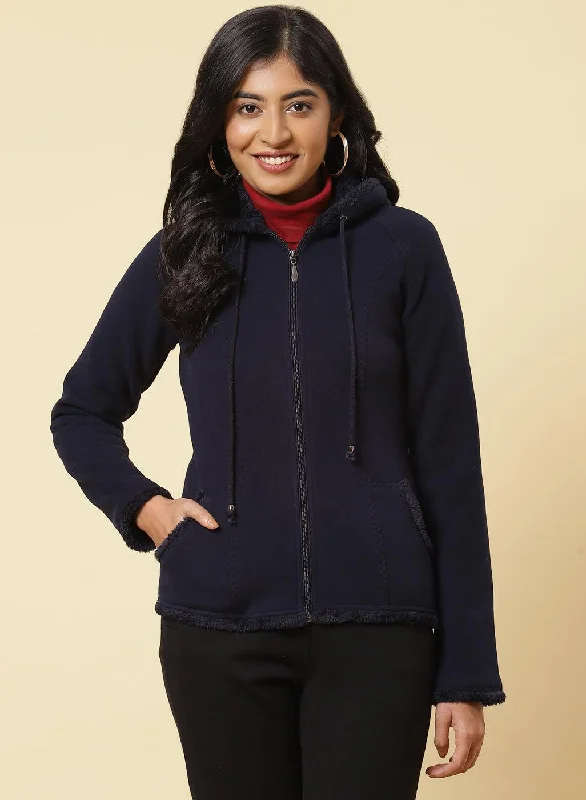 Midnight Blue Fleece Zipper Jacket