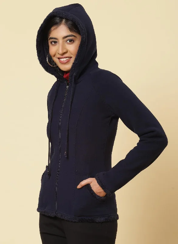 Midnight Blue Fleece Zipper Jacket