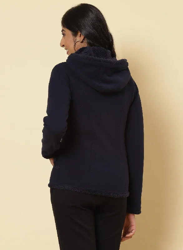 Midnight Blue Fleece Zipper Jacket