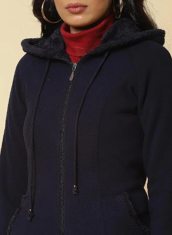 Midnight Blue Fleece Zipper Jacket