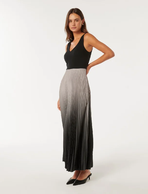 Ornella Two-In-One Pleated Midi Dress