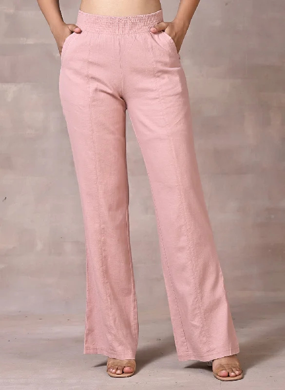 Peach Long Plain Pant