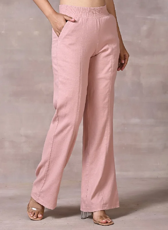 Peach Long Plain Pant