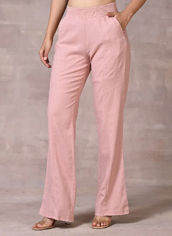 Peach Long Plain Pant