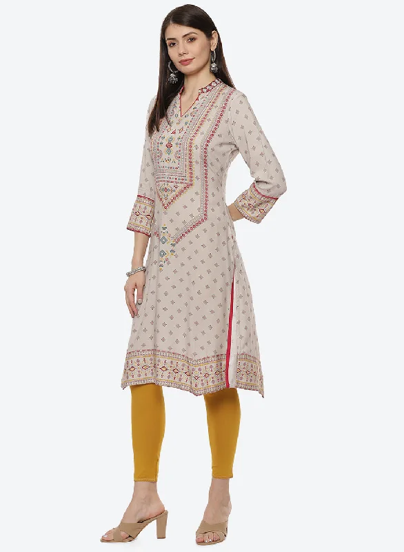 Pink and Orange Phool Collection A-line Kurta