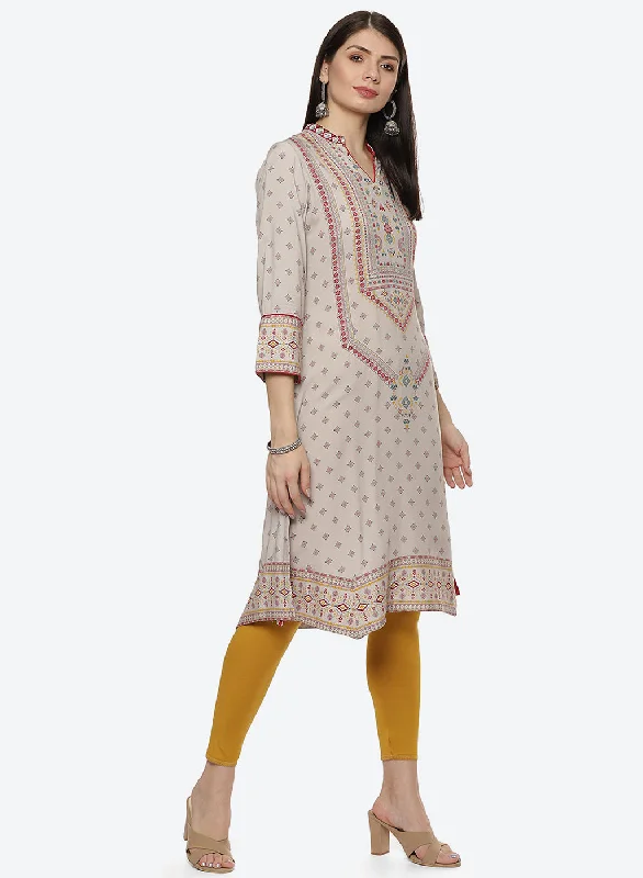 Pink and Orange Phool Collection A-line Kurta