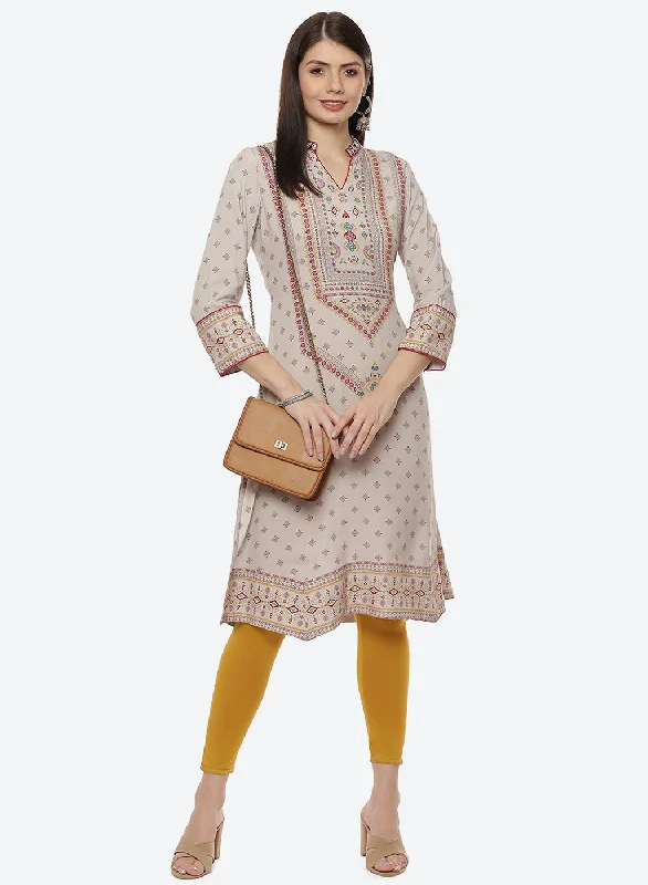 Pink and Orange Phool Collection A-line Kurta