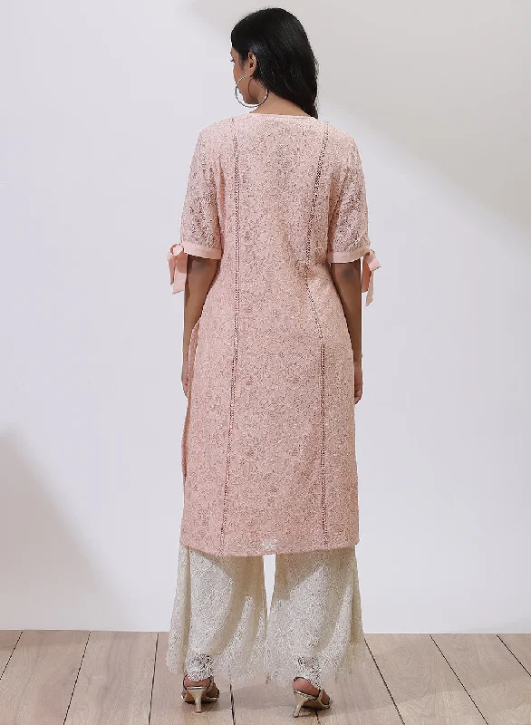 Pink Floral Nargis Kurta with Embroidery