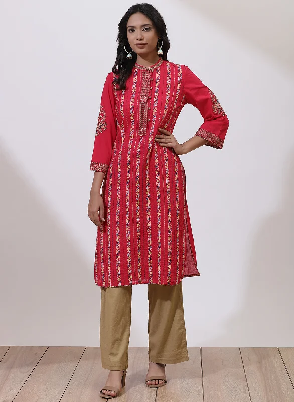 Pink Floral Embroidered Nargis Kurta