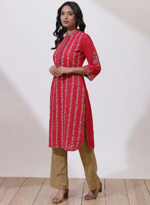 Pink Floral Embroidered Nargis Kurta