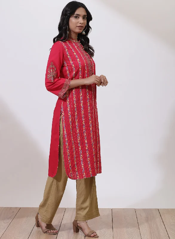 Pink Floral Embroidered Nargis Kurta