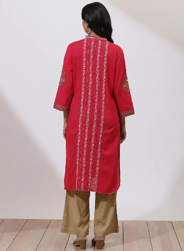 Pink Floral Embroidered Nargis Kurta