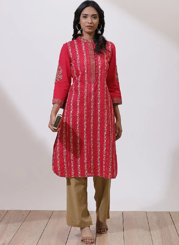 Pink Floral Embroidered Nargis Kurta