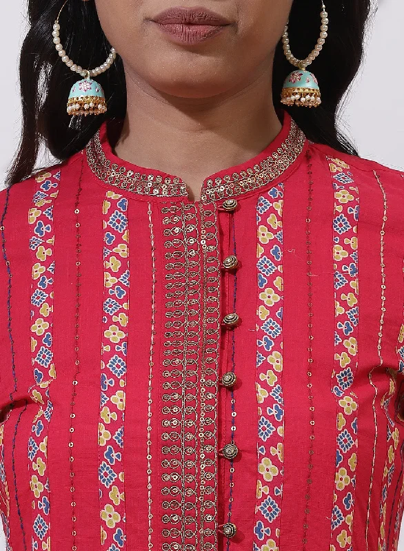 Pink Floral Embroidered Nargis Kurta