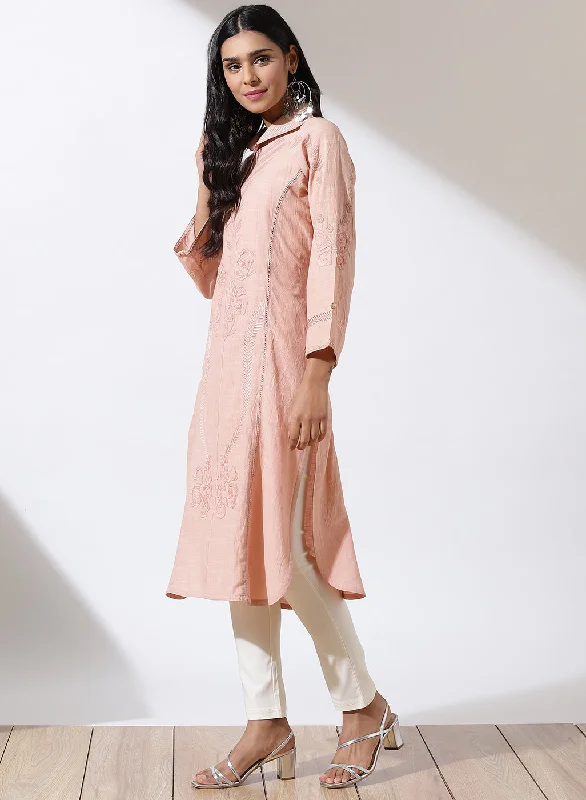 Pink Solid Kurta