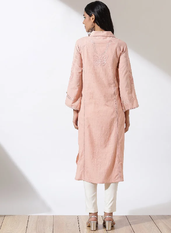 Pink Solid Kurta