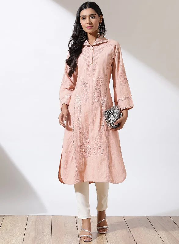 Pink Solid Kurta